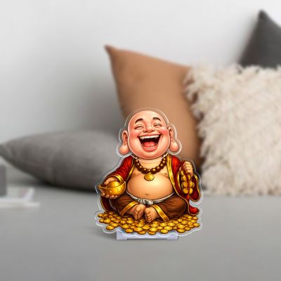 Laughing Buddha Moving Head Bobblehead Caricature for Home Decor, Office Desk, Living Room, Tabletop Decor & Car Dashboard Solar Powered Shaking Head Buddha Gifting